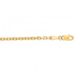 22'' 3.1MM Dc Cable Chain With Lobster Clasp 14K Yg