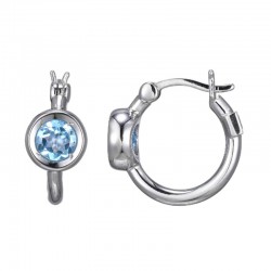 Mirage Genuine Blue Topaz Hoop Earring