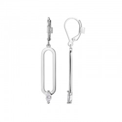 Parallel Marquise CZ Drop Lever Back Drop Earrings