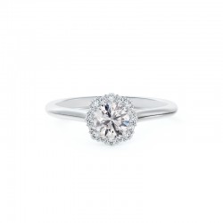 Center of My Universe Floral Halo Engagement Ring