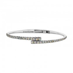 Graduated Diamond Crossover Hinged Bangle Bracelet