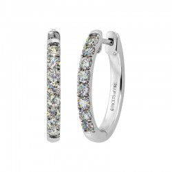 Diamond Oval Hoop Earrings