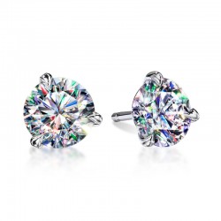 1/2CTTW RB H I1 FACETS OF FIRE DIAMOND MARTINI STUD EARRINGS 14K WG