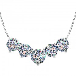 Diamond Shared Prong Necklace