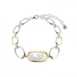 Allure Cushion Mop Bracelet Rhodium And Yellow Gold Plated