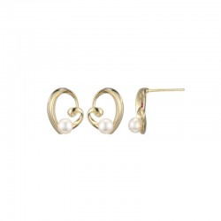 Amour Genuine Fresh Water Pearl Heart Stud Earring