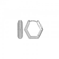 Cheer Collection Created White Sapphire Hexagon Hoop Earrings