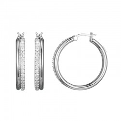 Goddess Collection CZ Round Hoop Earrings