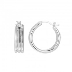 Goddess Collection Ribbed Hoop Earrings