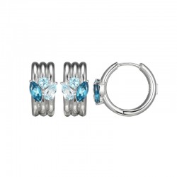 Goddess Collection Blue Topaz Hoop Earrings