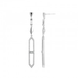 Art Deco Collection CZ Elongated Drop Earrings