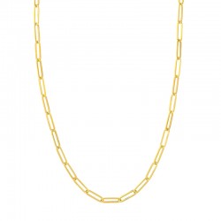 18'' 5.10Mm Hollow Paperclip Chain With Lobster Clasp 14K Yg