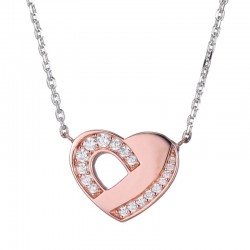 Motif CZ Heart Necklace