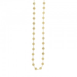 38'' HaMMered Disc Long Necklace 14K Yg