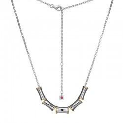 Sterling Silver Rhodium Plated Gp40 Necklace