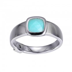 Mirage Cushion Peru Amazonite Ring