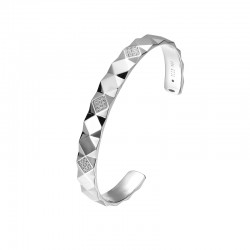 Sterling Silver Rhodium Plated Cuff