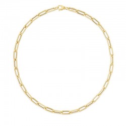 18'' Polished Alternate Oval Link Lite Necklace 14K Yg