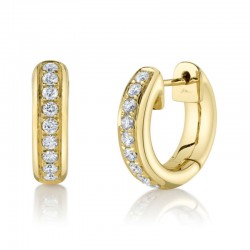 .39CTTW 18 Rb Diamond Huggie Hoop Earrings