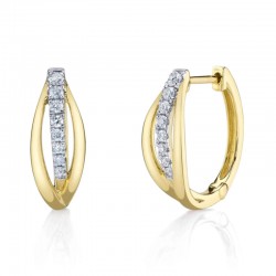 .22CTTW Graduated Diamond Split Polished Oval Hoop Earrings