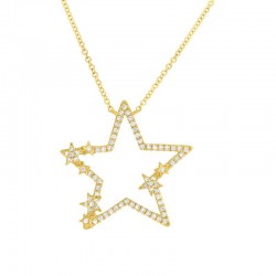 .21CTTW Diamond Open Star Necklace