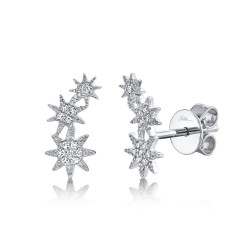 .06CTTW Pave Diamond Star Earrings