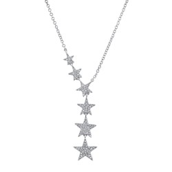 .23Cttw Diamond 6 Star Necklace 14K White Gold