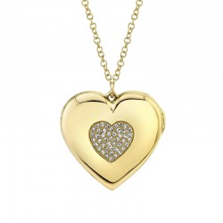 .10CTTW Diamond Pave Heart Locket Pendant