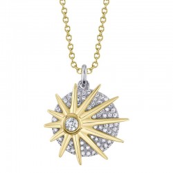 .18CTTW Diamond Sun Pendant