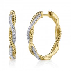 .42CTTW F/C G-H Diamond Twist Rope Hoop Earrings