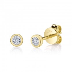 .04CTTW 2 Diamond Star Set Faux Bezel Stella Stud Earrings