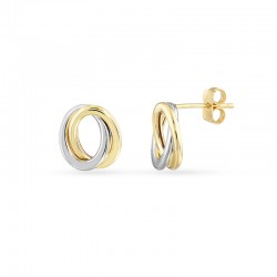 Open Double Infinity Love Knot Post Earrings 10K Yg/Wg