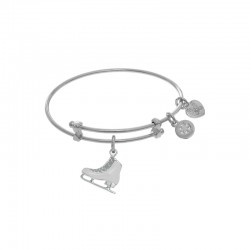 Ice Skating Charm Angelica Tween White Brass Bangle