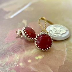 Red Coral Earrings