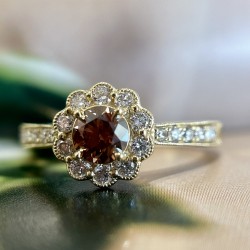 Cognac Diamond Ring