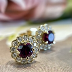 Color Change Garnet Earrings