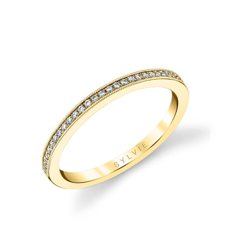 Thin Channel Set Wedding Band - Esmeralda - BS2504-012A8Y-ALL