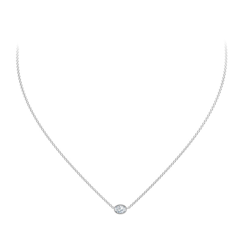 The De Beers Forevermark Tribute® Collection Oval Diamond Necklace Nk1303ov025