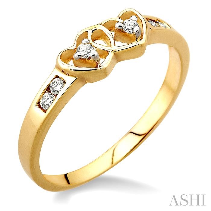 Twin Heart Shape Diamond Fashion Ring