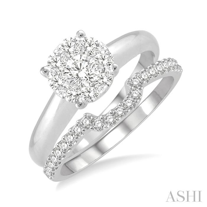 Round Shape Lovebright Diamond Wedding Set