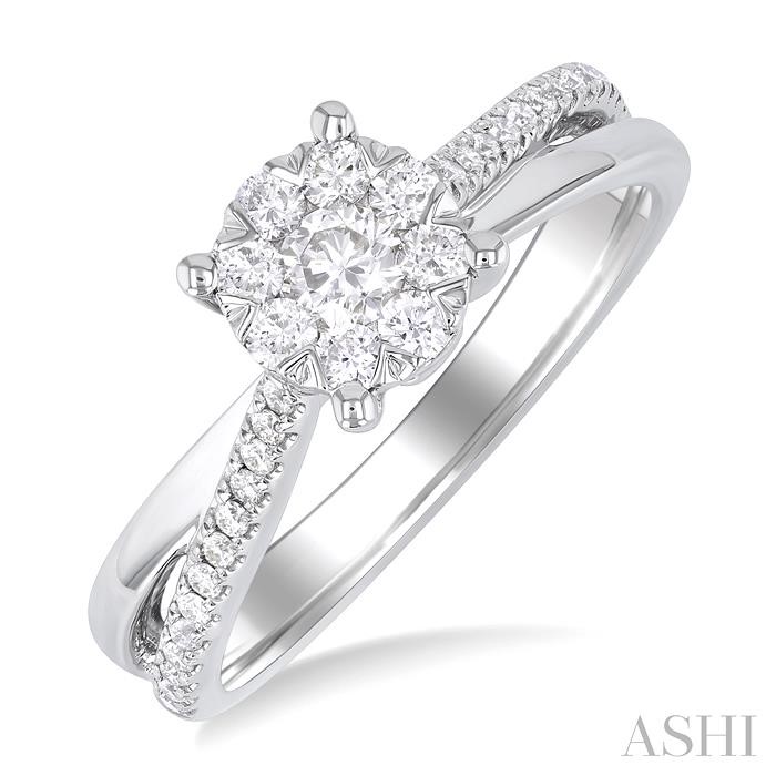 ROUND SHAPE LOVEBRIGHT DIAMOND ENGAGEMENT RING