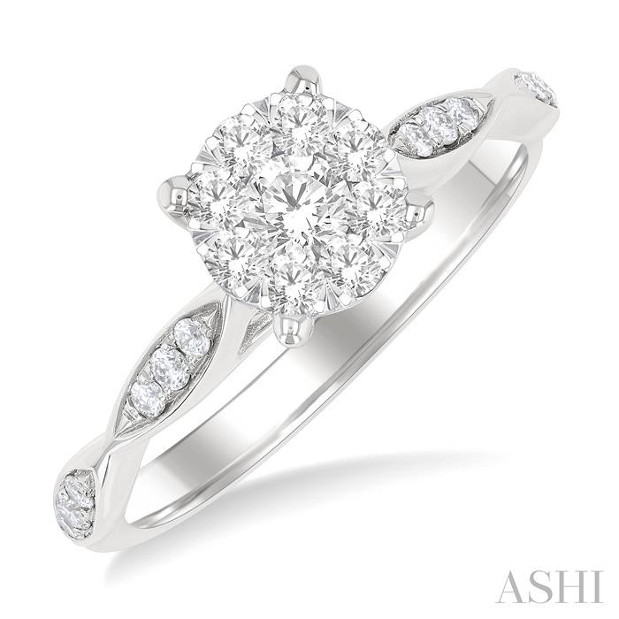 Round Shape Lovebright Diamond Engagement Ring