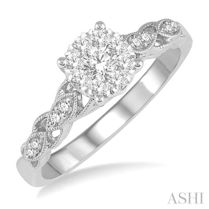 Round Shape Lovebright Diamond Engagement Ring