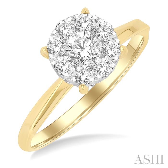 Round Shape Lovebright Diamond Engagement Ring