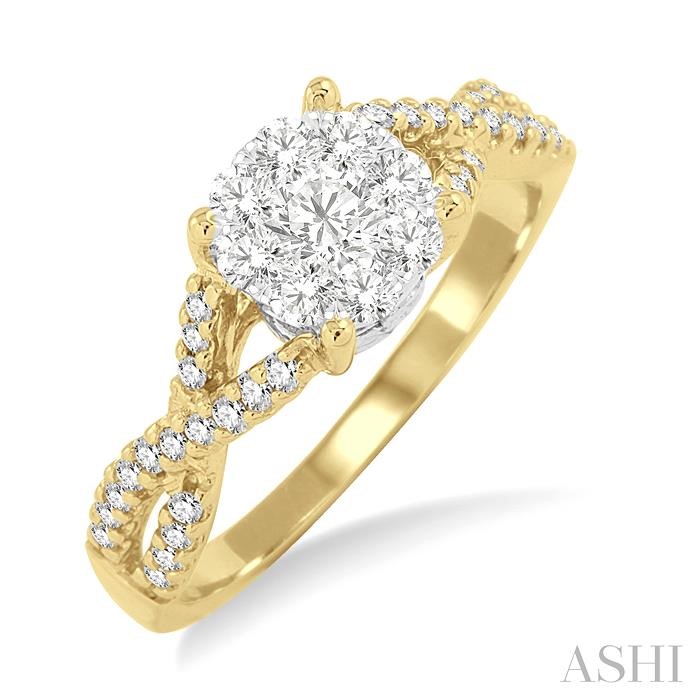 Round Shape Lovebright Diamond Engagement Ring