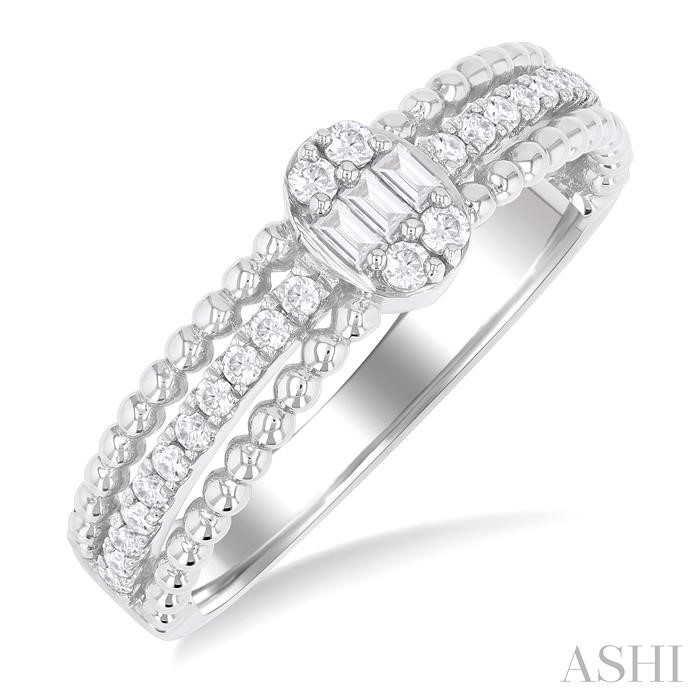 Bead Oval Shape Fusion Diamond Fashion Band