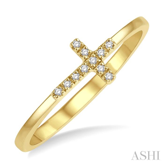 Sideway Cross Diamond Ring