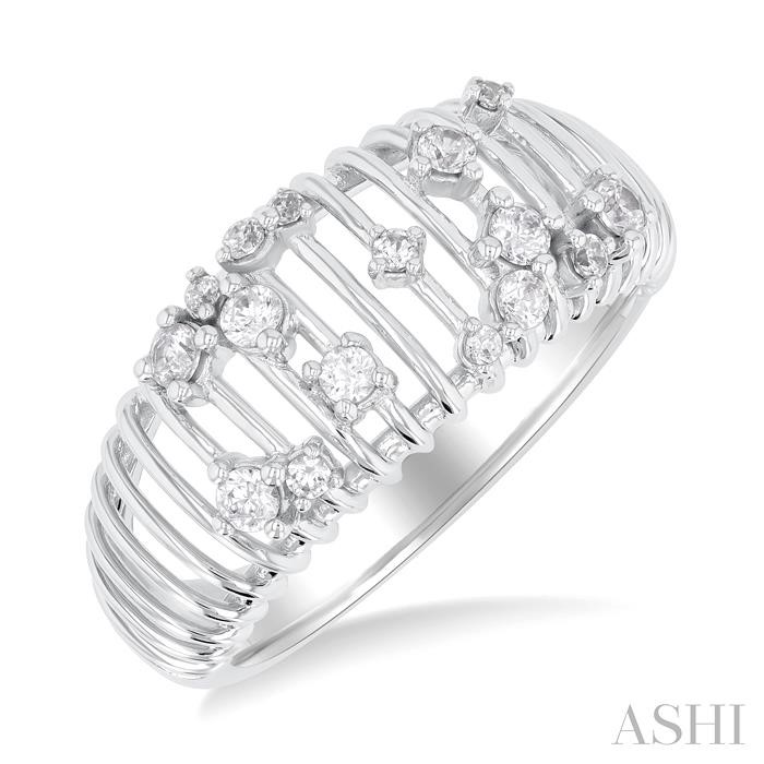 Ribbed Diamond Fashion Dome Ring