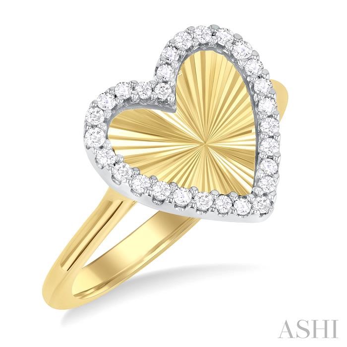 Heart Shape Fluted Diamond Fashion Ring