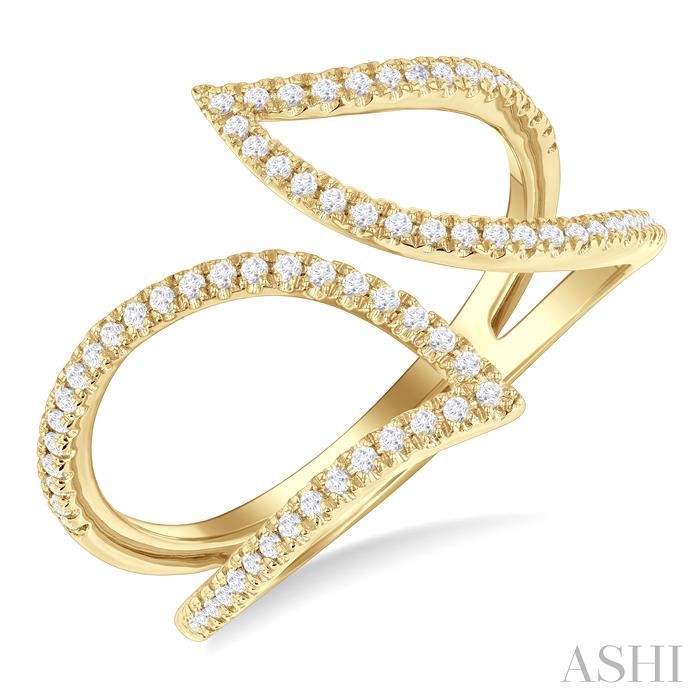 Leaf Diamond Fashion Open Ring